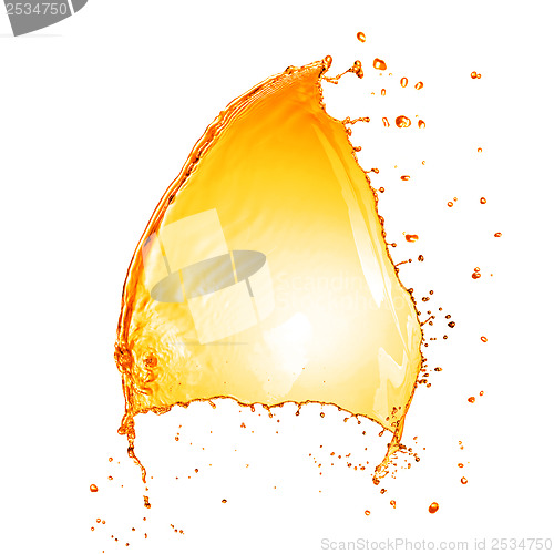 Image of orange water splash isolated on white