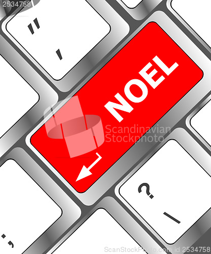 Image of Computer keyboard key with Noel button