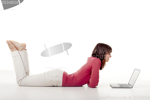 Image of Woman working with a laptop