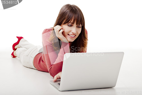 Image of Working on a laptop