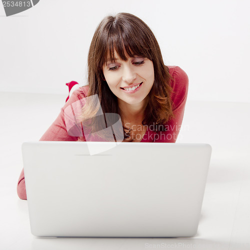 Image of Working on a laptop