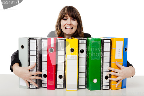 Image of Woman holding folders