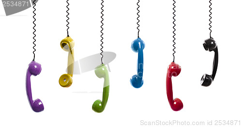 Image of Colored vintage phones