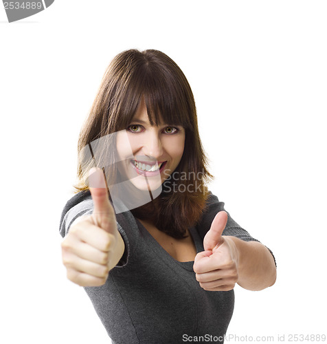 Image of Woman doing thumbs up