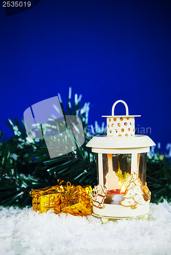 Image of Christmas lantern with the presents