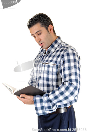 Image of Young man reading.