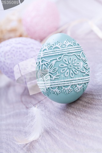 Image of beautiful easter egg decoration colorfull eggs seasonal pastel 