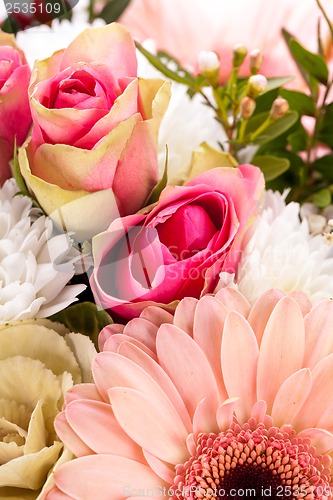 Image of Bouquet of fresh pink and white flowers