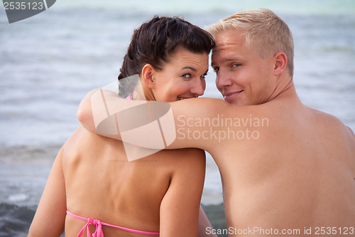 Image of Happy romantic young couple