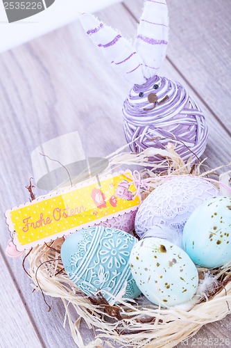 Image of festive traditional easter egg decoration 