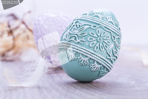 Image of beautiful easter egg decoration colorfull eggs seasonal pastel 