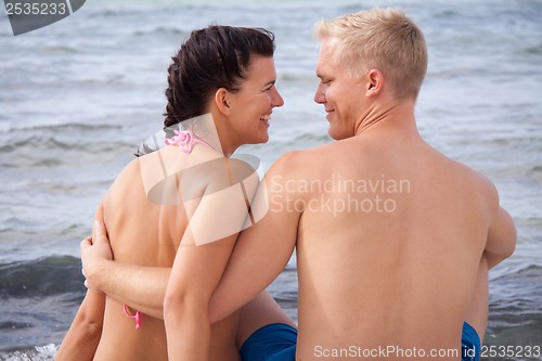 Image of Happy romantic young couple