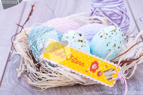 Image of festive traditional easter egg decoration 