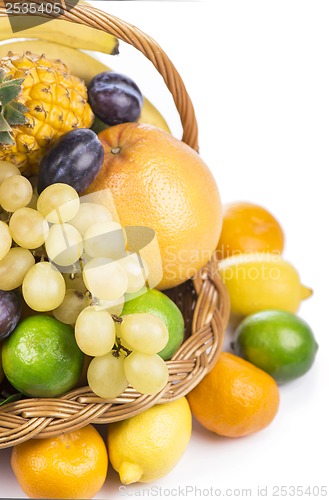 Image of Fresh fruit  in a wicker basket