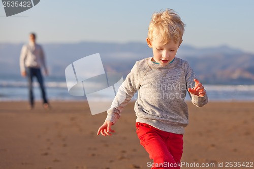 Image of family at the beach in california