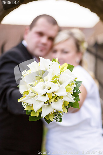 Image of beautiful young wedding couple