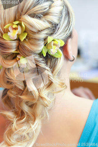 Image of Beautiful wedding hairstyle - rear view