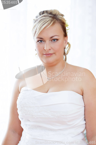 Image of portrait of beautiful smiling bride