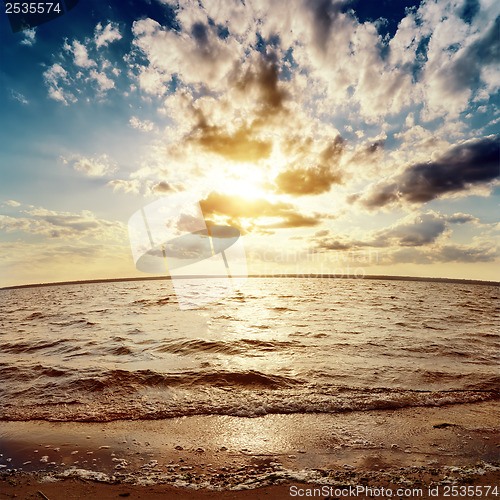 Image of dramatic sunset and river