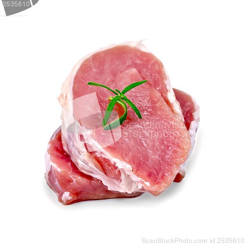 Image of Meat pork slices with rosemary