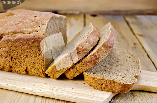 Image of Rye homemade bread sliced on the board