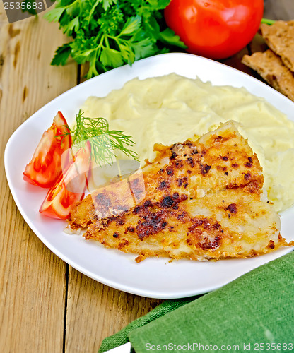 Image of Fish fried with mashed potatoes