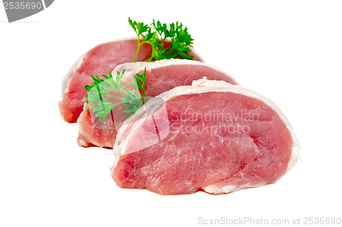 Image of Meat pork slices with parsley