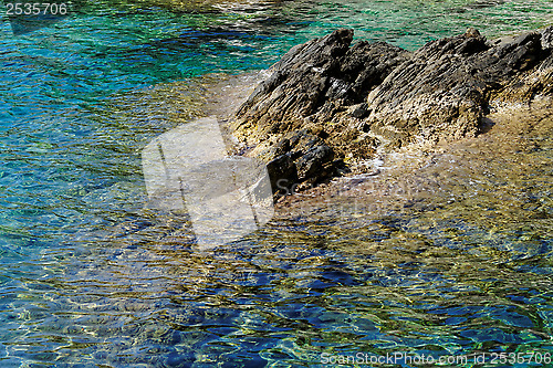 Image of rocky beach at greece , thassos