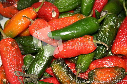 Image of Chilis at Mexican market