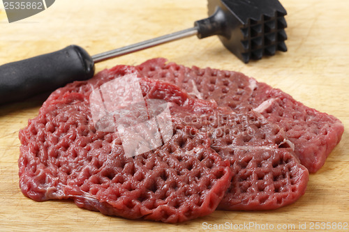 Image of Tenderized raw minute steaks