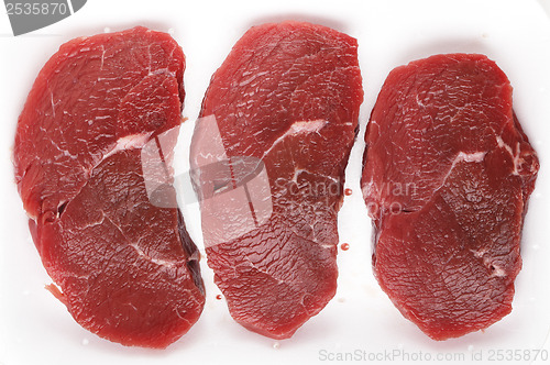 Image of Minute steaks in a butchers tray