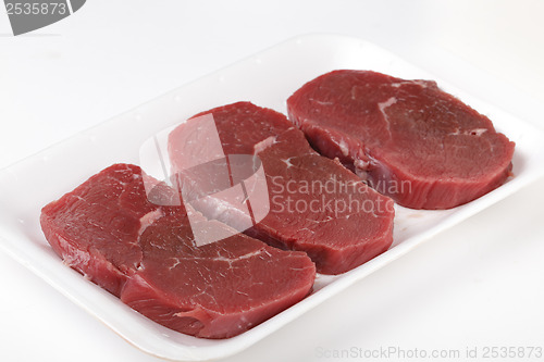 Image of Three raw beef minute steaks