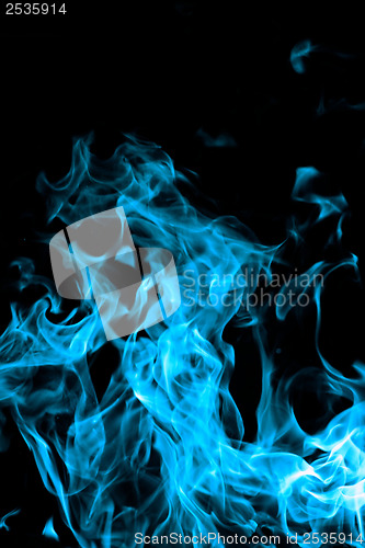 Image of blue fire on black background