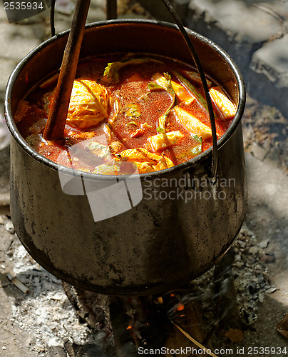Image of in stew pot cooked food