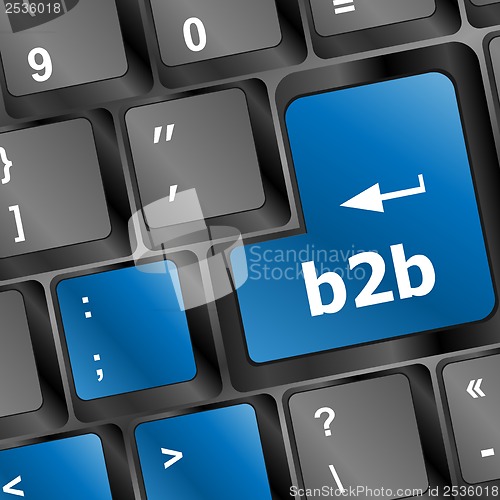 Image of word b2b on digital keyboard key