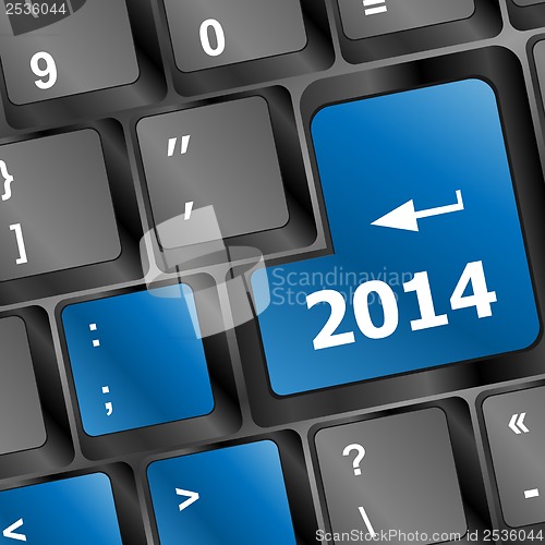 Image of New year concept: 2014 key on the computer keyboard