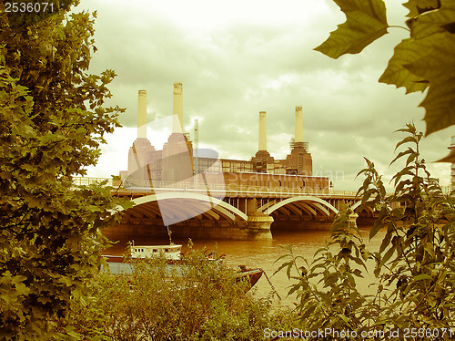 Image of Retro looking Battersea Powerstation London