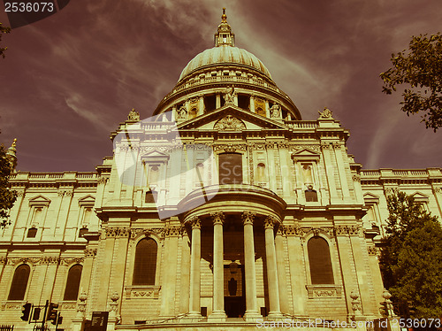 Image of Retro looking St Paul Cathedral London