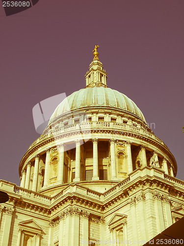 Image of Retro looking St Paul Cathedral, London