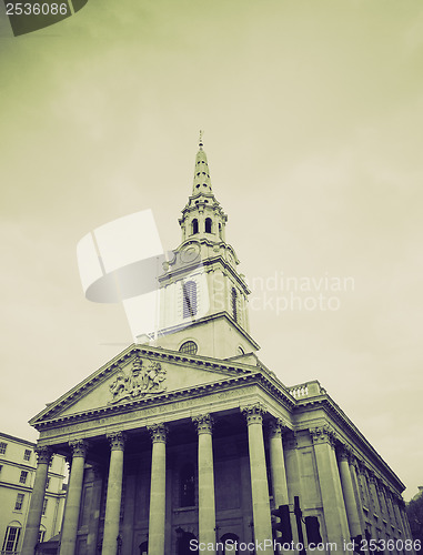 Image of Vintage sepia St Martin church, London