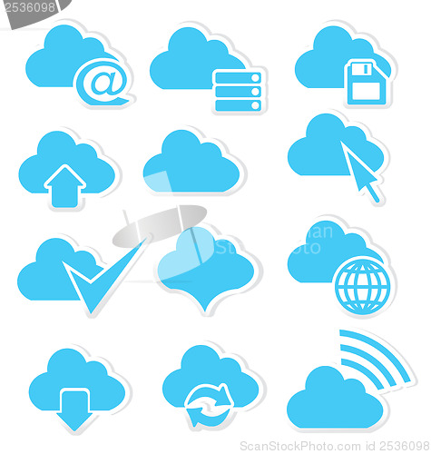 Image of Cloud icon set internet