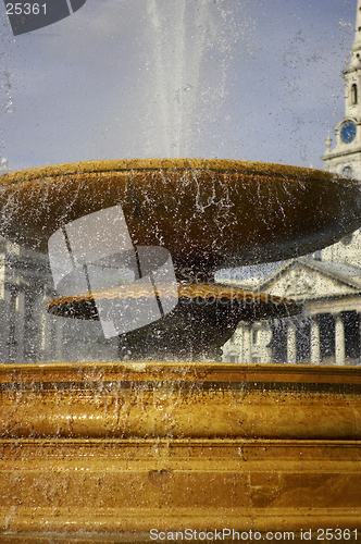 Image of Detail of water fountain in Trafalgar square London