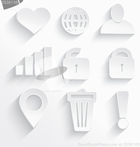 Image of White Internet icons heart