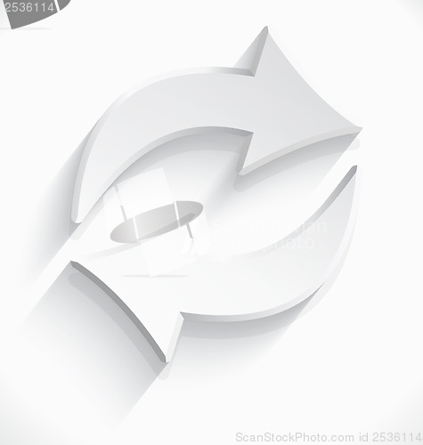 Image of White arrows sink icon 3d