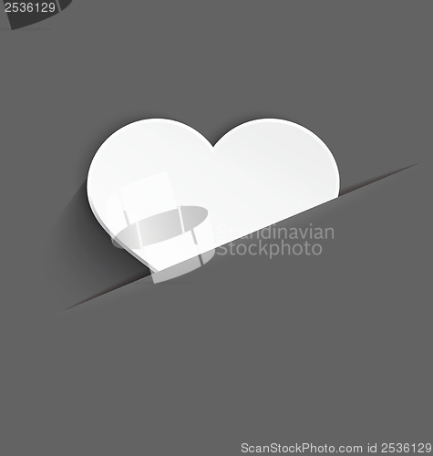 Image of White heart in pocket