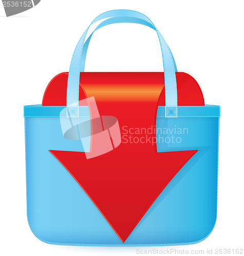 Image of Bag with red arrow coming out