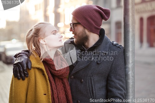 Image of Young happy hipster couple