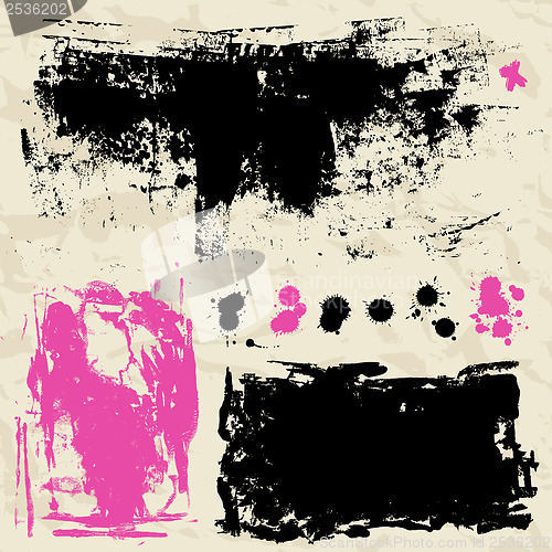 Image of Ink splatters. Grunge design elements collection.