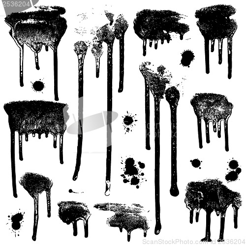 Image of Ink splatters. Grunge design elements collection.