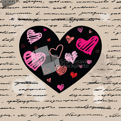 Image of Heart illustration. Love. Vector background.